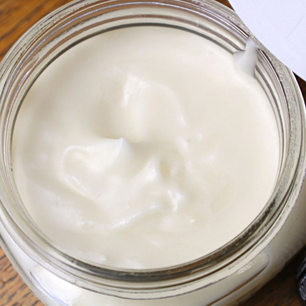 Homemade tallow cream in a jar